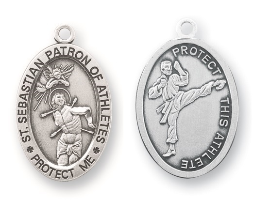Sterling Silver St. Sebastian Martial Arts Athlete Medal