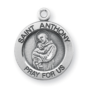 Sterling Silver Round Shaped St. Anthony Medal