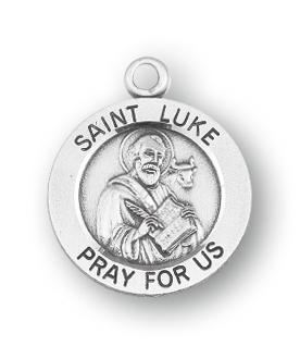 Sterling Silver Round Shaped St. Luke Medal