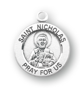 Sterling Silver Round Shaped St. Nicholas Medal