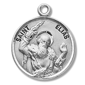 Sterling Silver Round Shaped St. Elias Medal