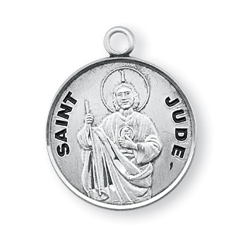 Sterling Silver Round Shaped St. Jude Medal