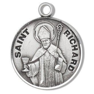 Sterling Silver Round Shaped St. Richard Medal