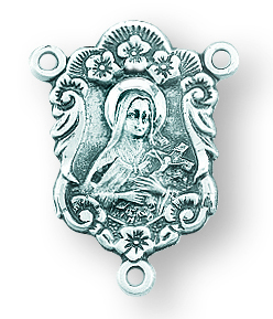 Sterling Silver Saint Therese Rosary Center