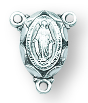 Sterling Silver Miraculous Rosary Center