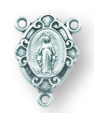 Sterling Silver Miraculous Rosary Center