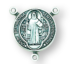 Sterling Silver Saint Benedict Rosary Center