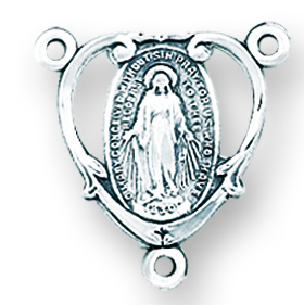 Sterling Silver Miraculous Rosary Center