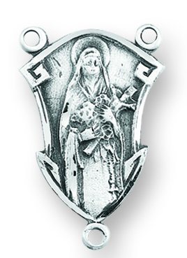 Sterling Silver Saint Therese Rosary Center