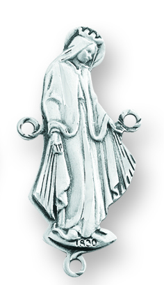 Sterling Silver Our Lady of Grace Rosary Center
