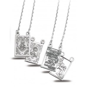 Sterling Silver Two Piece Scapular Medals