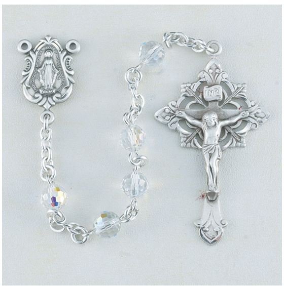 Aurora Finest Austrian Crystal Rosary - Engravable