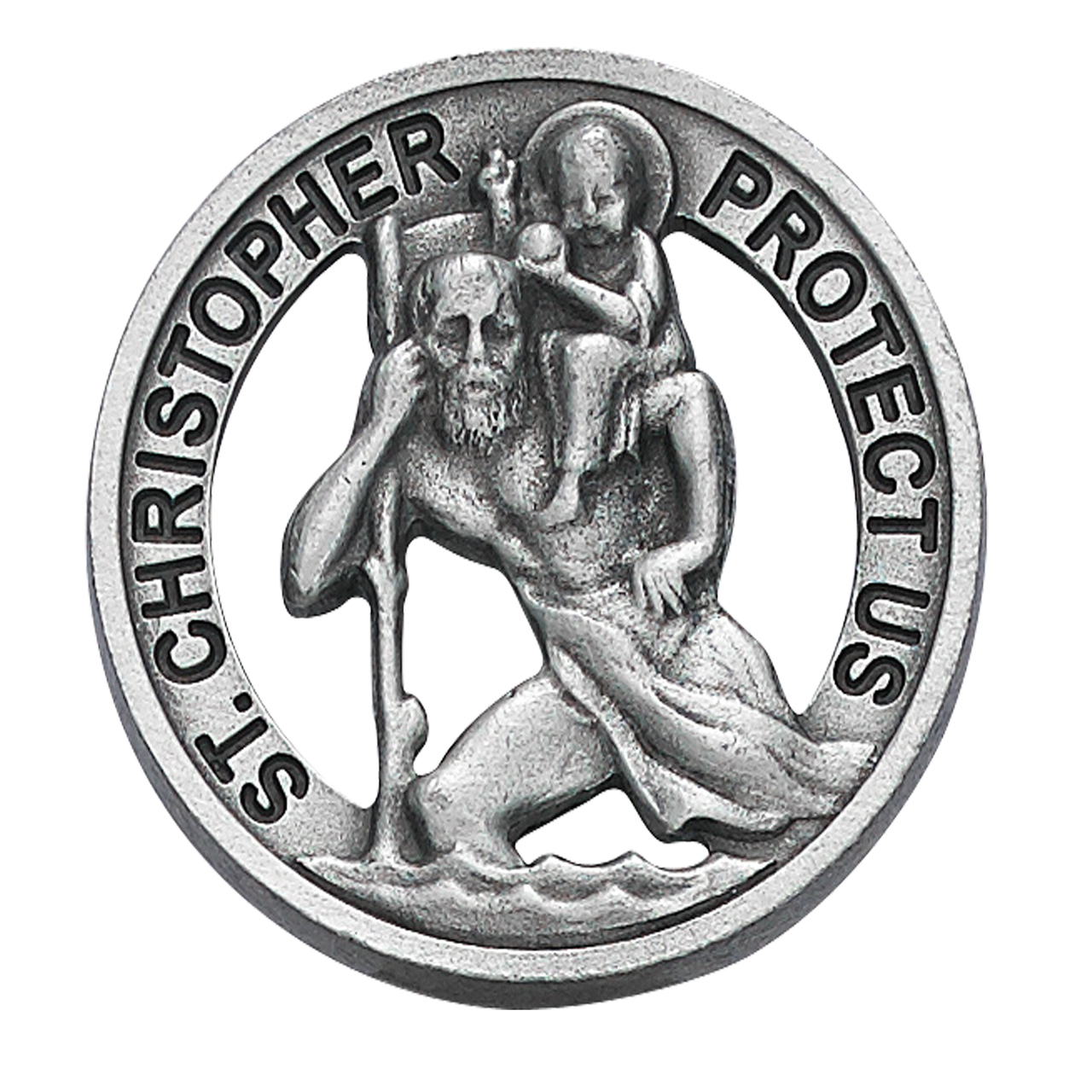 Round St. Christopher Cut Visor Clip