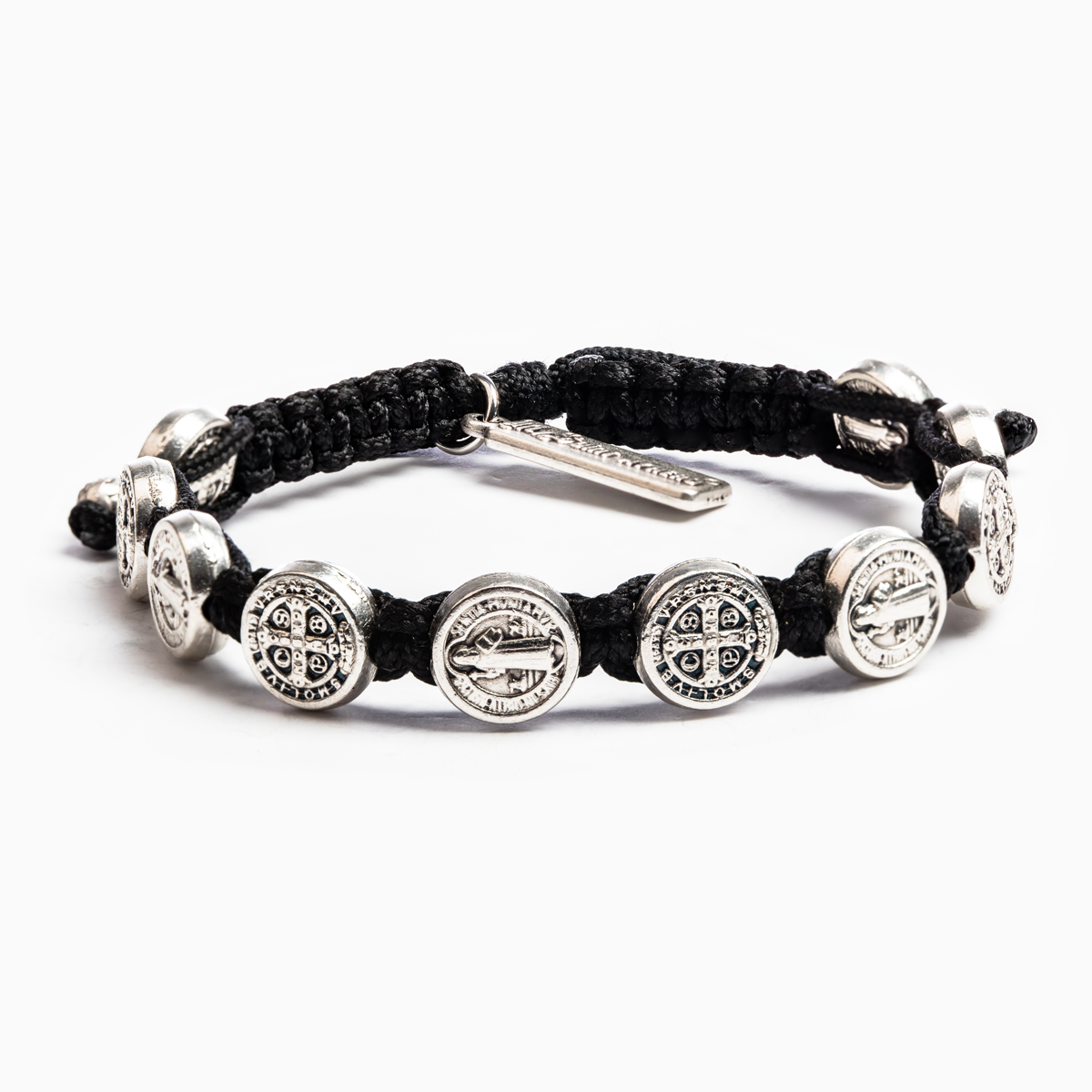 Black Confirmation Blessing Bracelet - Silver