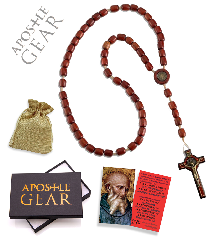 St. Benedict Rosary - Dark Cherry Wood