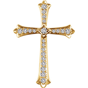 14K Gold 3/4 CTW Diamond Cross Pendant