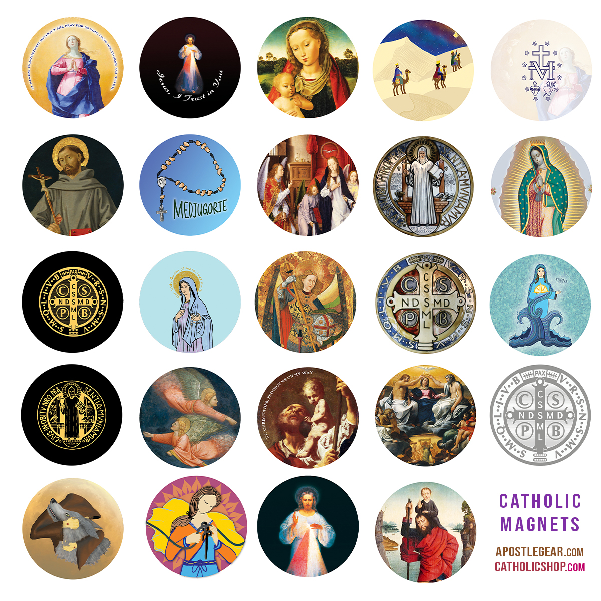Catholic Refrigerator Magnets - Set of 24 Deal