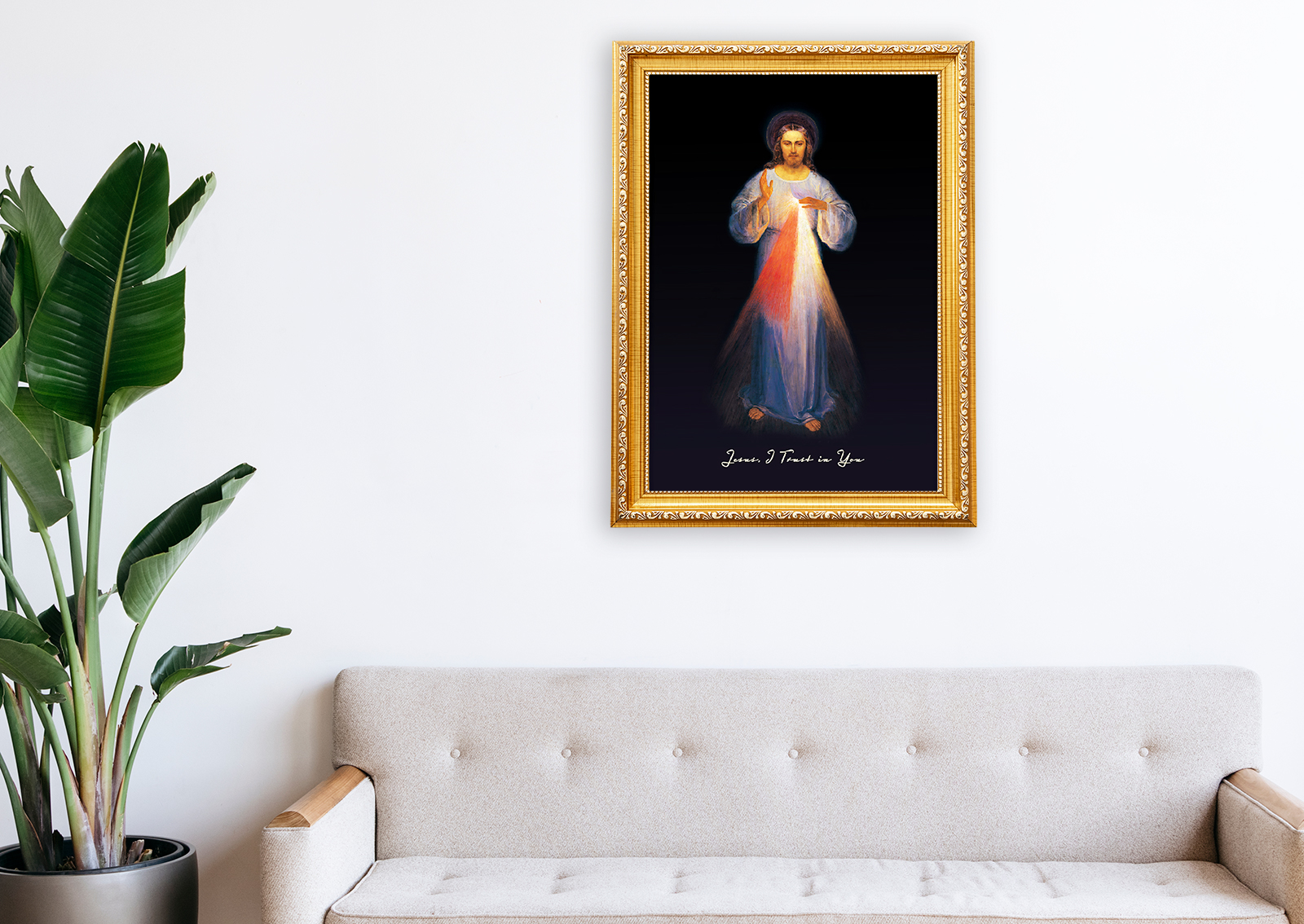Original Divine Mercy Painting on Stretched Canvas - Small
