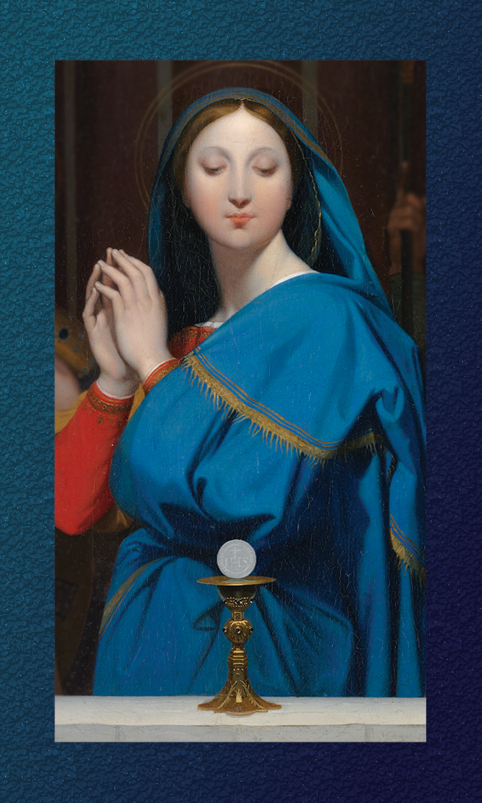 Mary Adoring the Eucharist Refrigerator Magnet