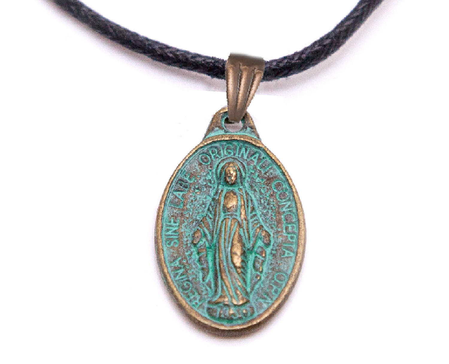 Vintage Miraculous Medal - Patina Finish