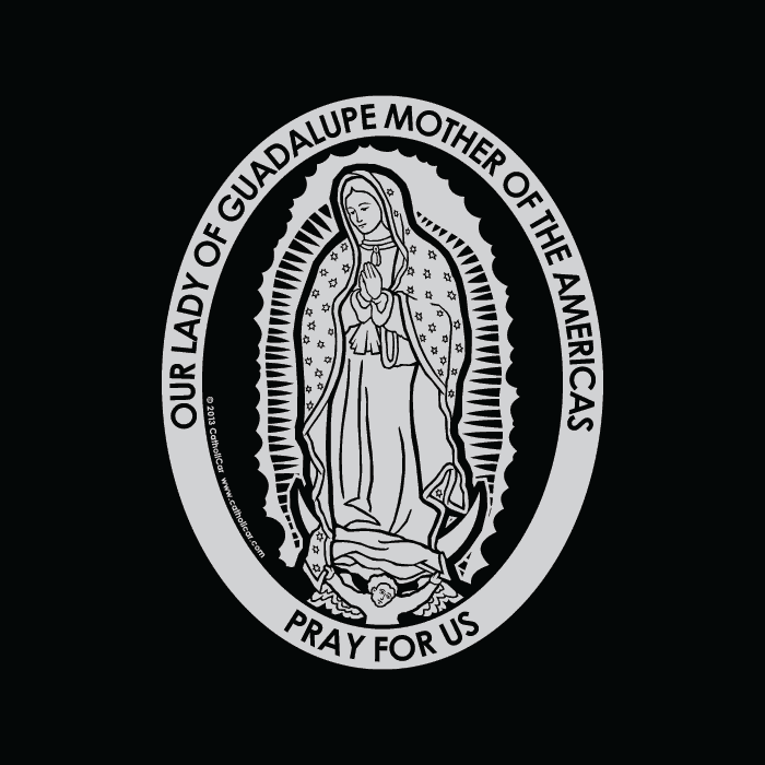 Our Lady of Guadalupe Vinyl Transparent Silver Decal