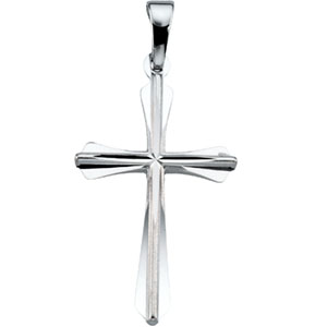 14K White Gold Cross Pendant