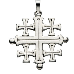 14K Yellow Gold Jerusalem Cross Pendant