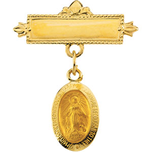 14K Gold Miraculous Baptismal Pin