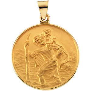 18K Yellow St Christopher Pendant