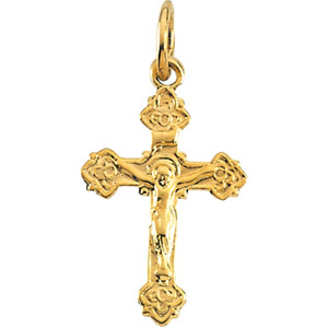 14K Yellow Gold Childs Crucifix Pendant