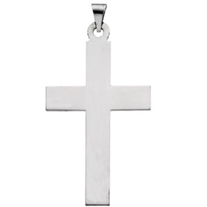 14K White Gold Cross Pendant