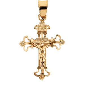 14K Yellow Gold Crucifix Pendant