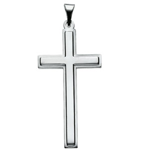 14K White Gold Cross Pendant