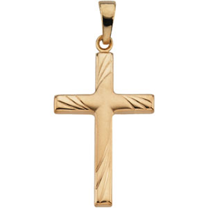 14K Yellow Gold Cross Pendant