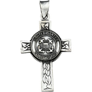 Sterling Silver Us Coast Guard Cross with Chain