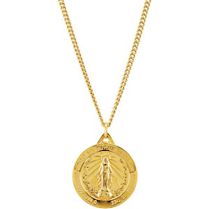 24K Gold-Plated Round Miraculous Medal