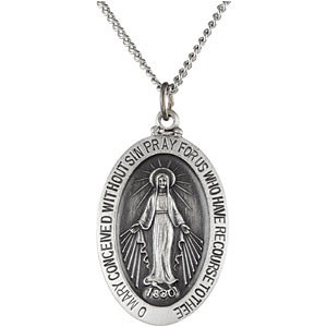 XL Sterling Silver Miraculous Medal