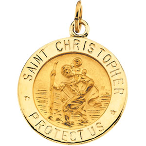 14K Yellow Gold St. Christopher Pendant