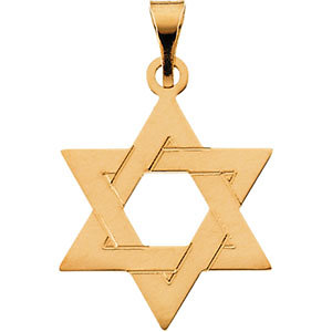 18K Yellow 25x19 MM Star of David Pendant