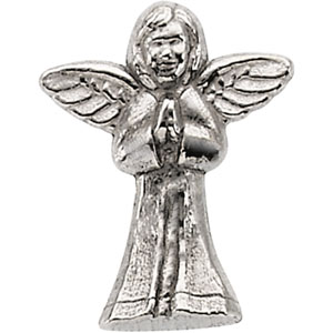 White Gold Praying Angel Lapel Pin