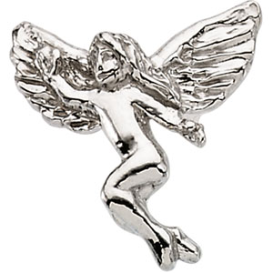 White Gold Dancing Angel Lapel Pin