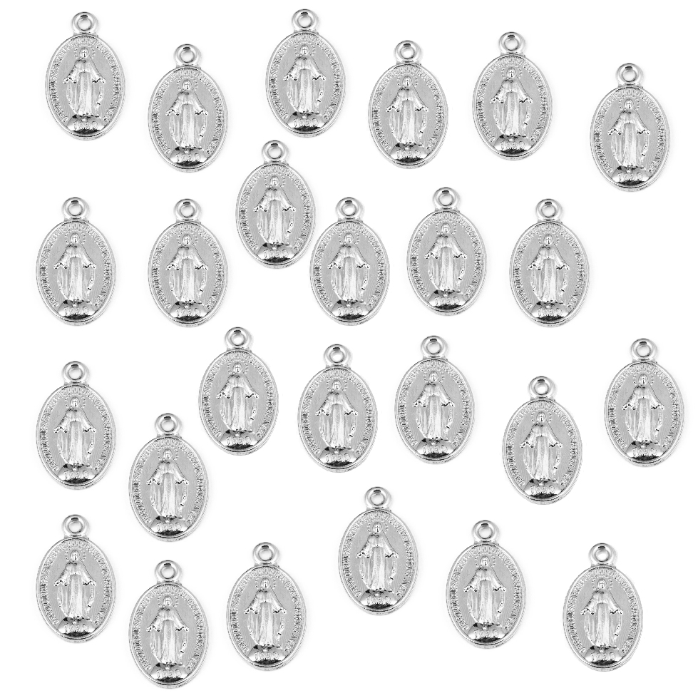 Silver 3/4-inch Miraculous Medals - 25-Pack Bulk Discount