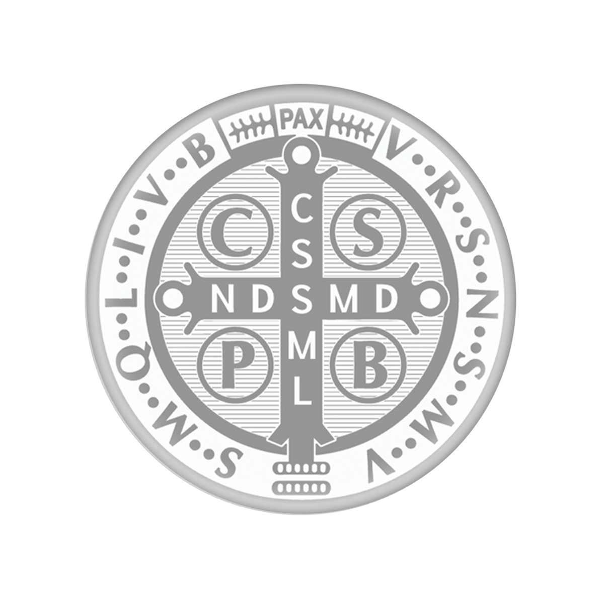 White St Benedict Medal Glass Magnet
