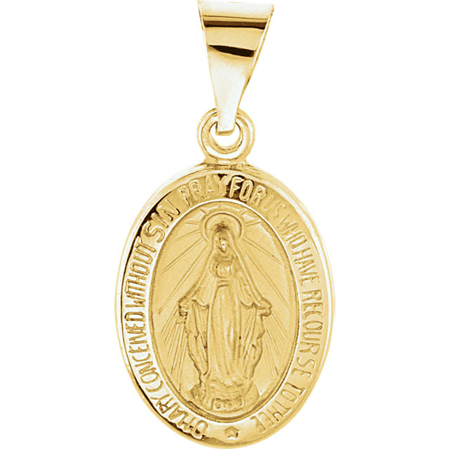 14K Yellow Gold Miraculous Medal - Small