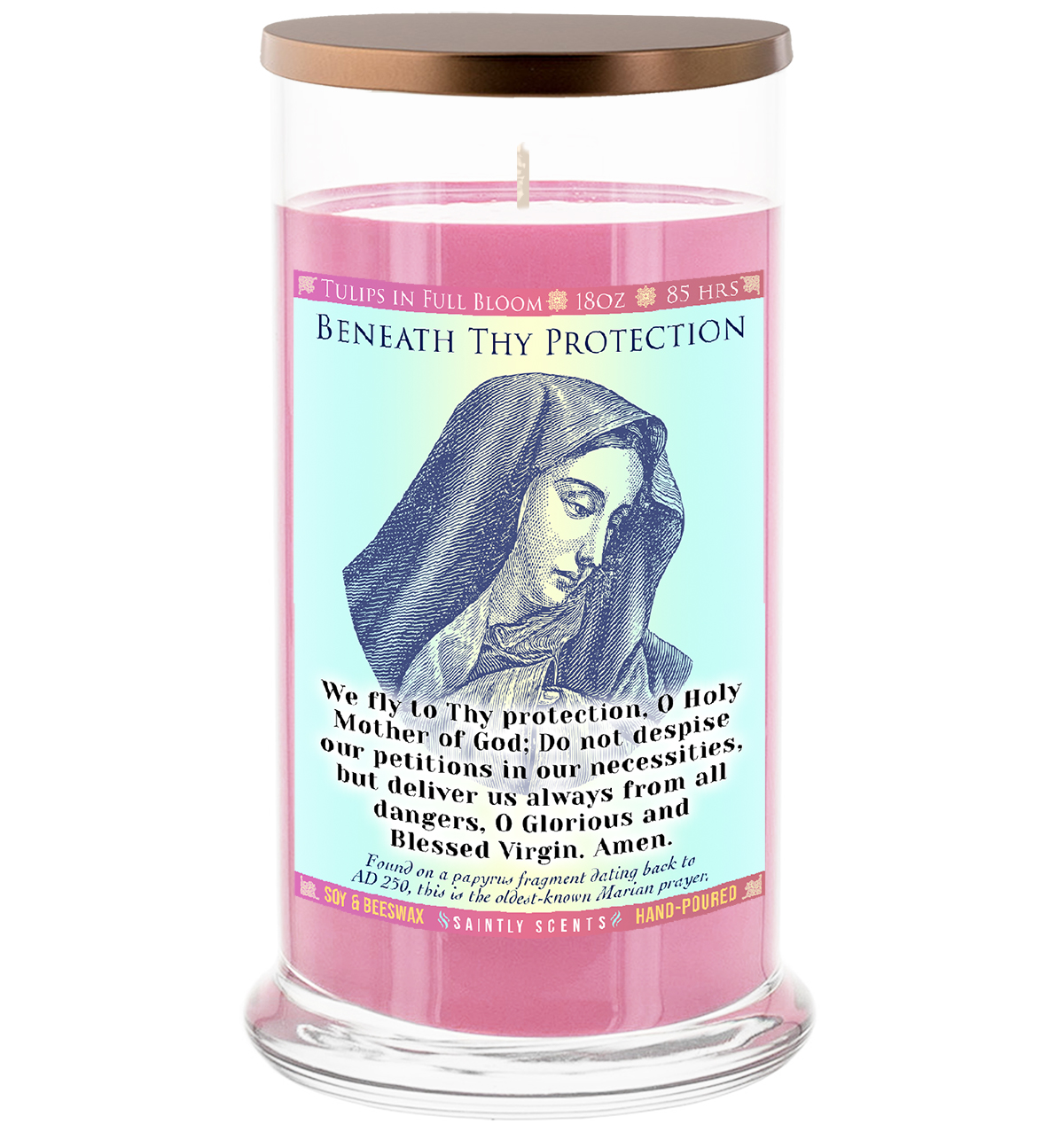 Beneath Thy Protection Scented Prayer Candle - Tulips in Full Bloom