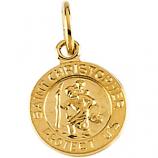 14K Gold St. Christopher Pendant - Mini