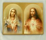 Sacred Heart Of Jesus/Immaculate Heart Of Mary Plaque 7.75X9.75"