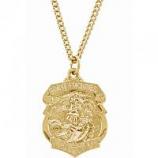 24k Gold-Plated Sterling Silver St. Michael Medal Necklace