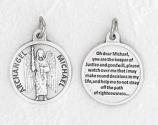 25-Pack - 3/4 inch Silver Plated Archangel Michael Pendant with Prayer on back