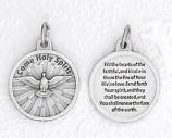25-Pack - 3/4 inch Silver Plated Come Holy Spirit Pendant with Prayer on back